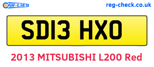 SD13HXO are the vehicle registration plates.