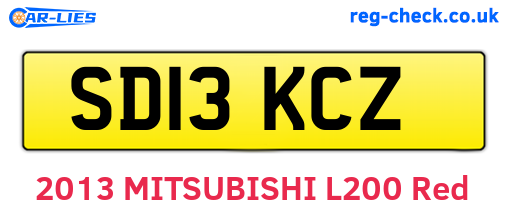 SD13KCZ are the vehicle registration plates.