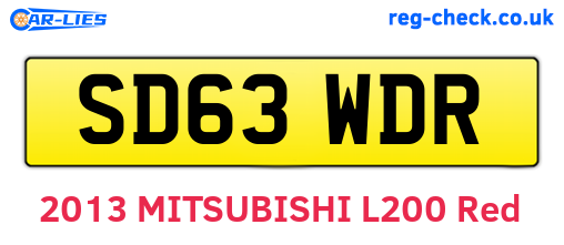 SD63WDR are the vehicle registration plates.