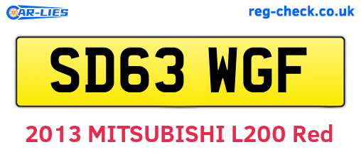 SD63WGF are the vehicle registration plates.