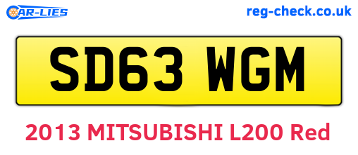 SD63WGM are the vehicle registration plates.
