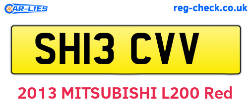 SH13CVV are the vehicle registration plates.