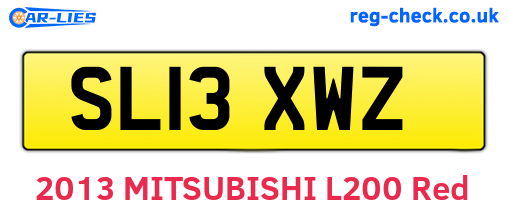 SL13XWZ are the vehicle registration plates.
