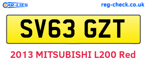 SV63GZT are the vehicle registration plates.