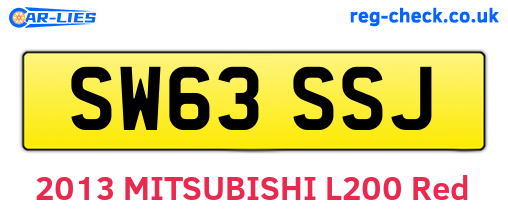 SW63SSJ are the vehicle registration plates.