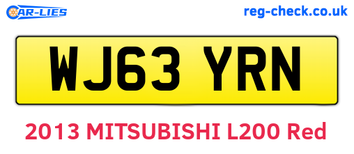 WJ63YRN are the vehicle registration plates.