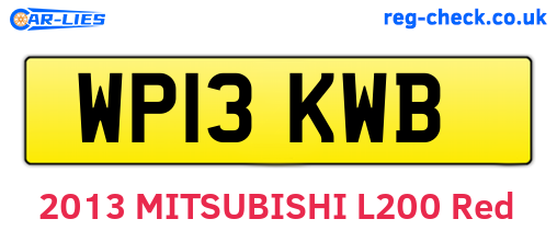 WP13KWB are the vehicle registration plates.