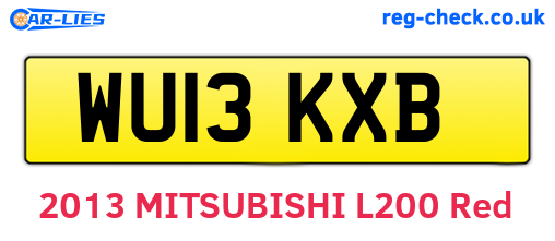 WU13KXB are the vehicle registration plates.