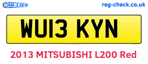 WU13KYN are the vehicle registration plates.