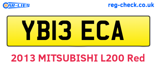 YB13ECA are the vehicle registration plates.