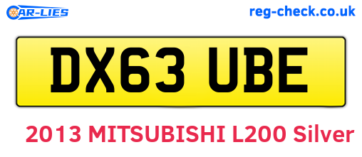 DX63UBE are the vehicle registration plates.