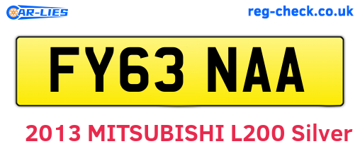 FY63NAA are the vehicle registration plates.