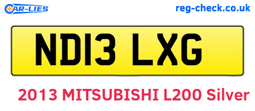 ND13LXG are the vehicle registration plates.