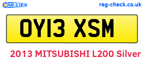 OY13XSM are the vehicle registration plates.