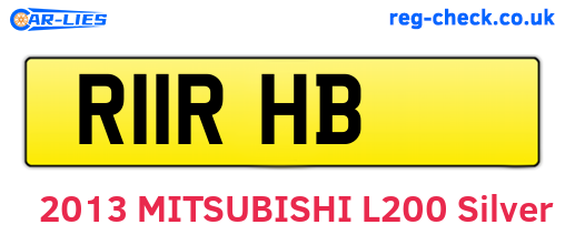 R11RHB are the vehicle registration plates.
