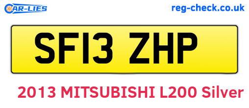 SF13ZHP are the vehicle registration plates.