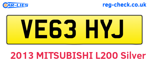 VE63HYJ are the vehicle registration plates.