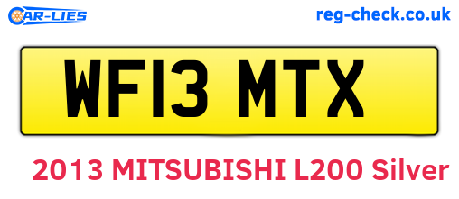 WF13MTX are the vehicle registration plates.