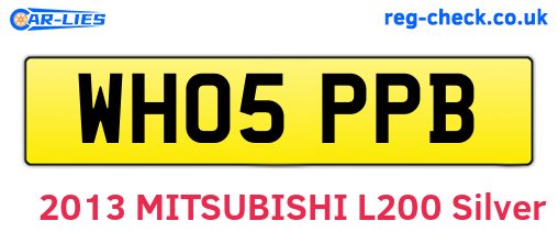 WH05PPB are the vehicle registration plates.