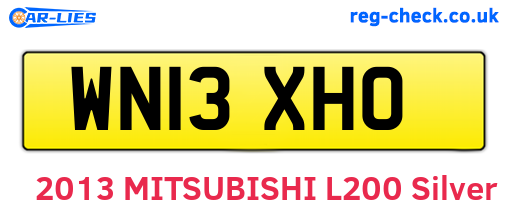 WN13XHO are the vehicle registration plates.