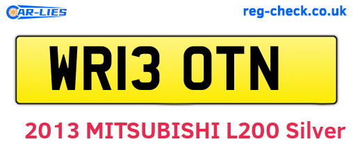 WR13OTN are the vehicle registration plates.