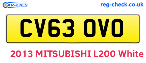 CV63OVO are the vehicle registration plates.