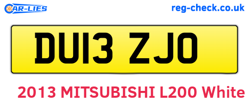 DU13ZJO are the vehicle registration plates.