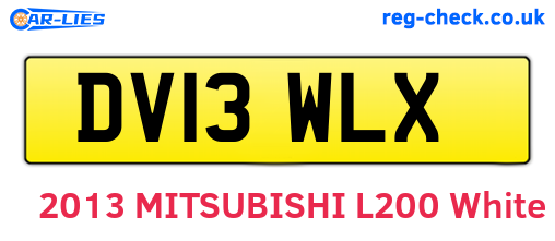 DV13WLX are the vehicle registration plates.