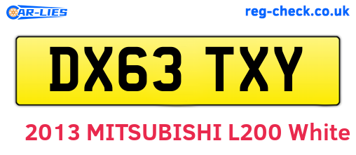 DX63TXY are the vehicle registration plates.