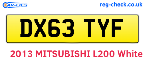 DX63TYF are the vehicle registration plates.