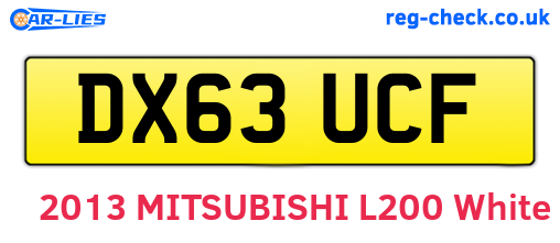 DX63UCF are the vehicle registration plates.