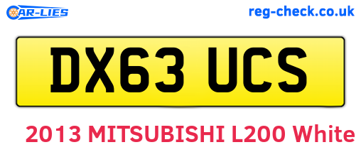DX63UCS are the vehicle registration plates.