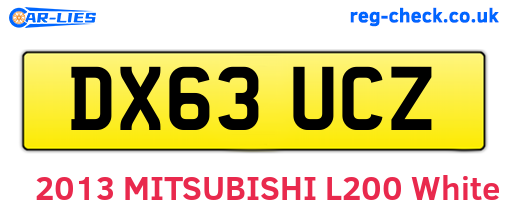 DX63UCZ are the vehicle registration plates.