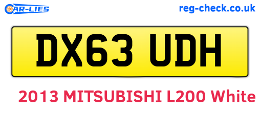 DX63UDH are the vehicle registration plates.