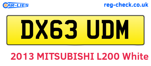 DX63UDM are the vehicle registration plates.