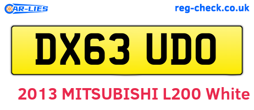 DX63UDO are the vehicle registration plates.