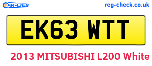 EK63WTT are the vehicle registration plates.