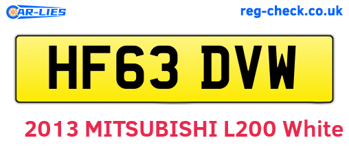 HF63DVW are the vehicle registration plates.