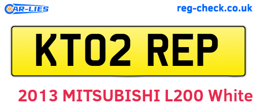 KT02REP are the vehicle registration plates.