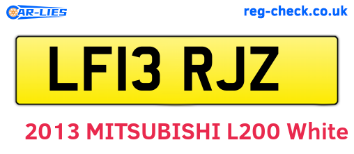 LF13RJZ are the vehicle registration plates.