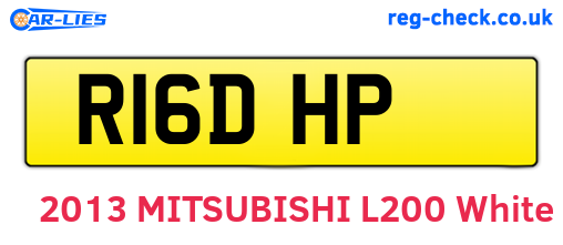 R16DHP are the vehicle registration plates.