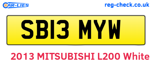 SB13MYW are the vehicle registration plates.