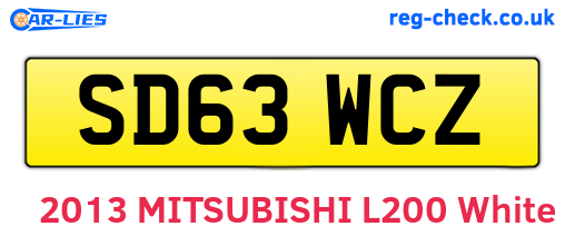 SD63WCZ are the vehicle registration plates.