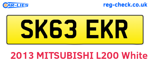 SK63EKR are the vehicle registration plates.