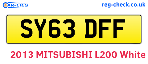 SY63DFF are the vehicle registration plates.