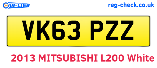 VK63PZZ are the vehicle registration plates.