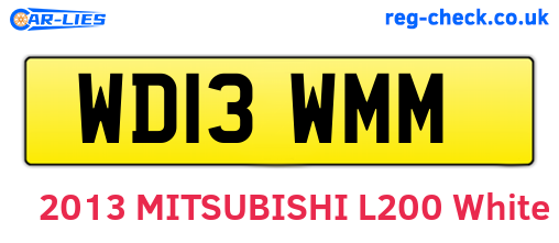 WD13WMM are the vehicle registration plates.