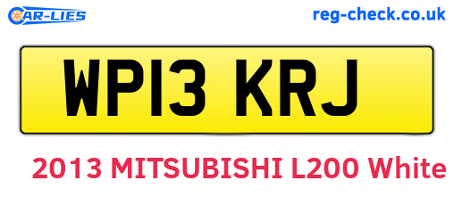 WP13KRJ are the vehicle registration plates.