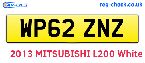 WP62ZNZ are the vehicle registration plates.