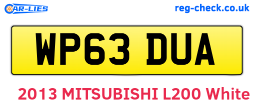 WP63DUA are the vehicle registration plates.